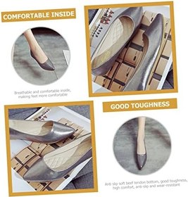 Resim SHERCHPRY 1 Çift Pompalar Altın Bale Daire Rahat Örgü Düz Ayakkabı Bale Daire Klasik Daire Ayakkabı Kadınlar Için Topuklu Ayakkabı Gri Sığır Tendon Bahar Bileği Kayışı 