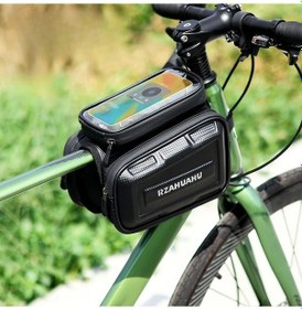 Resim Chuangyinshop 1 Adet Büyük Kapasiteli Black Bisiklet Ön Torbası Dağ Bisikleti Çift Çantalı Seyahat Ekipmanı Siyah 