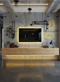 Resim Resital Ledli Duvara Monte Tv Sehpası - Çam - W6008-6 Çam 