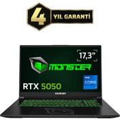 Resim MONSTER Abra A7 V16.2.4 Intel Core i7 13700HX 16GB RAM 1TB SSD RTX 5050 Freedos 17,3" FHD 144 Hz 