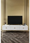 Resim 180 CM ZEUGMA MDF MEBRAN KAPAK BEYAZ GOLD 