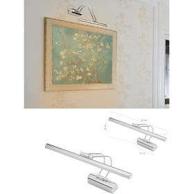 Resim Biterse Banyo Aplik Duvar Ayna Resim Tablo Duvar Dekoratif Krom Aplik Aydınlatma Beyaz Işık 35 cm 