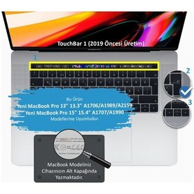 Resim Arapça Klavye Apple Uyumlu MacBook Pro Koruyucu Touchbar'lı A1706 A1989 A2159 A1707 A1990 Uk Enter Dazzle 001 