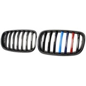 Resim Parlak Siyah Ön Kaput Böbrek Izgarası Bmw X5 X6 E70 E71 2007-2013 