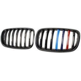 Resim Parlak Siyah Ön Kaput Böbrek Izgarası Bmw X5 X6 E70 E71 2007-2013 
