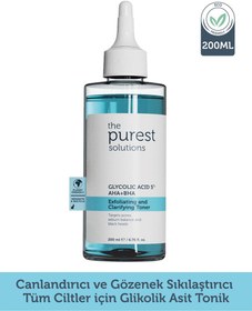 Resim The purest solutions %5 gycolic acid purifying toner aha + bha exfoliating and clarifying toner 200 ml 