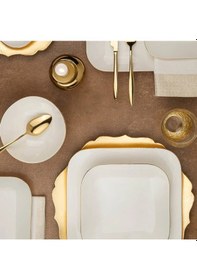 Resim Kütahya Porselen Bone Minas 51 Parça Yemek Takımı Altın Fileli 