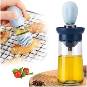 Resim Leaf Shop Cam Hazneli Şişe Silikon Yağ Sos Yumurta Fırçası Yağlama Fırçası 