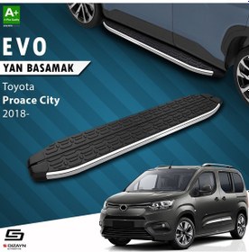Resim S-dizayn Toyota Proace City Uzun Şase Evo Krom Yan Basamak 213 Cm 2018 Üzeri A+ Kalite 