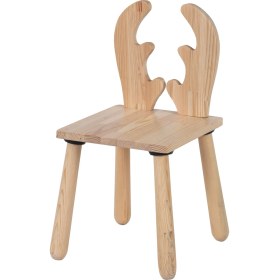 Resim Joykidstoy Doğal Ahşap Çocuk Sandalye Geyik 