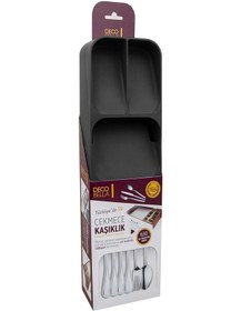 Resim 5 Bölmeli Kaşıklık Çekmece Içi Kaşık Düzenleyici Çekmece Içi Kaşıklık - Siyah 