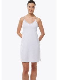 Resim Malabadi Kadın Beyaz Ten Rengi 2 Li İnce Askılı Çift Yönlü Elbise Astarı Dantelli Modal Kombinezon 2m1047 Beyazz-ten Rengi 