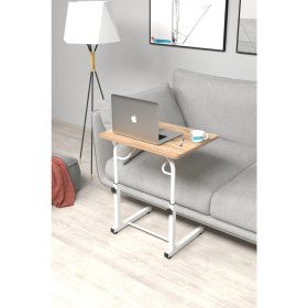 Resim Depolife Eğim Yükseklik Ayarlı Laptop Sehpası Kahvaltı Ders Çalışma Bilgisayar Ofis Yemek Masası Metal Ayak 