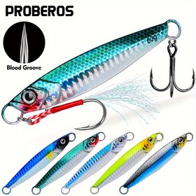 Resim Proberos Premium Metal Jig Balıkçılık Yemi - Çok Yönlü Boyutlar 17g'den 60g'ye, Levrek, Somon & Daha Fazlası İçin İdeal - Uzun Atışlar & Jigging İçin Mükemmel, Proberos 
