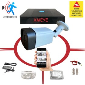 Resim Bises 1'li Hareket Algılayan 5 MP Sony Lens 1080P 36 IR LED Metal Kasa Güvenlik Kamerası Seti_ BS 236 