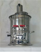 Resim Krom Odunlu Kömürlü Çift Musluklu 2.5 L Semaver Inox 