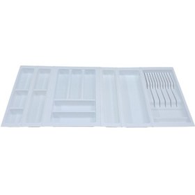 Resim Mutfak, Modüler Bıçaklıklı Kaşıklık Seti, Beyaz, 94 x 48 cm (Enden-Boydan 3,5 cm Kesilebilir) 