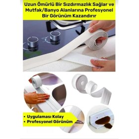 Resim Tafce 2 Adet Duş Pvc Lavabo Küvet Tezgah Banyo Mutfak Pencere 3,2 mt Su Geçirmez Sızdırmaz Yalıtım Bant 