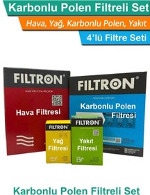 Resim Filtron Uzmanparça Vw Polo 1.4 Benzinli Filtre Seti 2002-2008|hava+yağ+yakıt+karbonlu Polen 