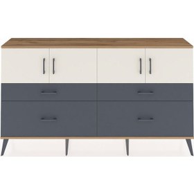 Resim Arges Konsol 2 Raflı 4 Çekmeceli 4 Kapaklı 176x30x99 Çam-aytaşı/a Çam-aytaşı/antrasit 