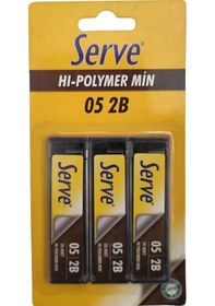 Resim 0.5 Kalem Ucu 3 Adet Serve 0.5Mm Siyah Kalem Uçları 3'lü Paket 
