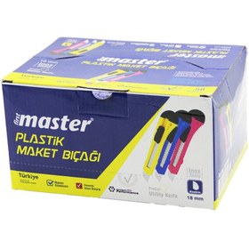 Resim FTT SHOPPING MARKET 50 ADET FALÇATA MAKET BIÇAK PLASTİK 18MM OTOMATİK KİLİT - AYARLANABİLİR KLİPS FM-1006 (5281) 