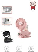 Resim Torima F-14 Pembe Dijital Ekranlı Şarjlı Su Kapasiteli Mini Masa Fan Vantilatör 