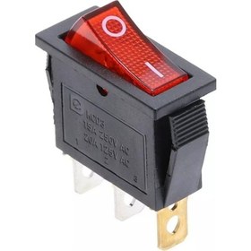 Resim Mr-113 Tekli Dar Kırmızı Işıklı Anahtar On-off 3p Kırmızı 