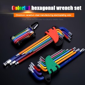 Resim 9 Parça Altıgen Anahtar Seti - Krom Vanadyum Çelik, Çoklu Boyut (3/8", 3/16", 5/16", 1/16") Ev İyileştirme, Otomotiv & Mekanik Tamiratlar için 