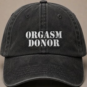 Resim "orgasm Donor" Yetişkin Mizahı Nakışlı Vintage Yıkamalı Beyzbol Şapkası 