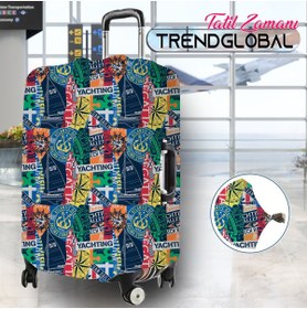 Resim Trendglobal Valiz Bavul Koruyucu Kılıfı Karışık Desen Lacivert 
