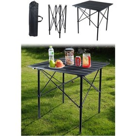 Resim New Folding Ha075 Katlanır Çantalı Kamp Masası 70x70x66 CM Siyah 