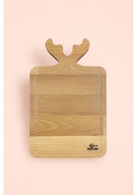 Resim Geyik Bambu Kesme Tahtası, Doğal Geyikli Kesme Tahtası, Boynuzlu Kesim Panosu Ahşap 