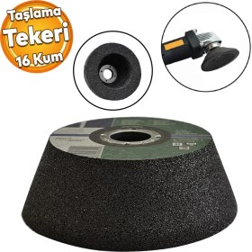 Resim Badem10 Taşlama Tekeri 16 Kum Mermer Taş Kaya Beton Zımparalama Bileyleme Çanak 125X50X14 mm 1 Adet 