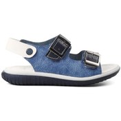 Resim Lacivert Beyaz Erkek Çocuk Düz Sandalet 1530 F Lacivert-beyaz-kot Lacivert - Beyaz - Mavi 