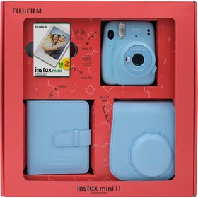 Resim Instax mini 11 Kare Albümlü 20'li Filmli Mavi Box 