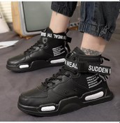 Resim Siyah Erkek Açık Günlük Botlar Yüksek Top Spor Ayakkabı Moda Spor Basketbol Ayakkabıları Siyah 