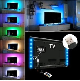 Resim Televizyon Monitör Arkası Kumandalı Rgb Şerit Led 5 Metre 