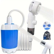 Resim Willowhaven Mavi Usb Şarjlı Kamp Duşu, Dijital Ekran, Çok Modlu, Seyahat & Hiking 