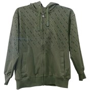 Resim Erkek Çocuk /kız Çocuk Üzeri Harf Desenli Fermuar Kapamalı Cepli Haki Renk Hırka Haki 