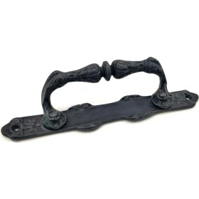 Resim Antika Tarz Dekoratif Pirinç Dar Yan Çekme Kapı Kolu - 225X37 Mm, Oksit 