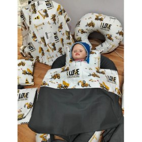 Resim Sarıyıldız Babynest Traktörlü Antrasit Oval Yataklı 10 Parça Babynest Seti 