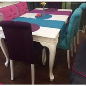 Resim Bengimobilya Masa-Sandalye Takımı Model Kayın Lükens Kapitone Avangart Parlak 