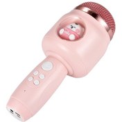 Resim Samdoo Bluetooth Mikrofon, Ses Değiştirme Ve Gürültü Engelleme Fonksiyonları, 1200mah Pil Ve Led Lambalı, Entegre Hoparlörlü, Pembe 