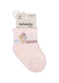 Resim Katamino Togo Aks Kız Bebek Çorap 43018 Pembe 