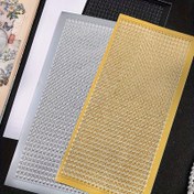 Resim 4 adet Altın ve Gümüş Renkli Parlayan Zincirli Sticker - Ofis, Scrapbooking ve El Sanatları için Su Geçirmez, Yeniden Kullanılabilir PVC Şeritler ile Parlayan Bitiş 