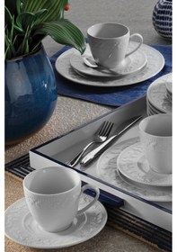 Resim Kütahya Porselen Silvia 6'Lı Kahve Seti . Tük Kahvesi Fincan Takı 