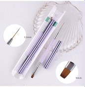 Resim Çift Kafa Kristal Saplı Tırnak Fırçası Astar Fırçası Boyama Kalem Jel Fırça Kristal Tırnak Sanat Manikür Açık Sarı 
