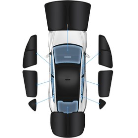 Resim 8 adet for TESLA Model Y Pencere Gizlilik Güneşlik için, for Tesla Model Y 2020-2024 Tüm Pencere Ön ve Arka Cam Yan Pencere Araba İç Aksesuarları Açık Kamp için 