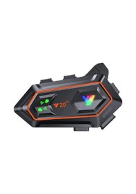 Resim Y20 2x 1000m Telsiz Mesafeli 2 Kişi Bağlantılı Bluetooth Kask Kulaklık Fenerli İntercom 20720240 